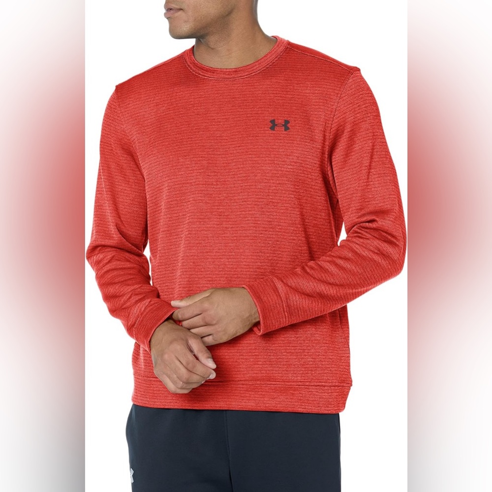 NWT Under Armour Men's Storm SweaterFleece LS Golf Pullover Stadium Red Size 3XL